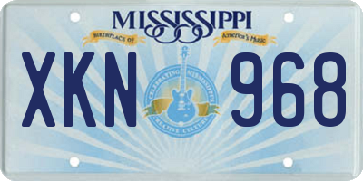 MS license plate XKN968