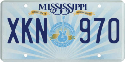 MS license plate XKN970