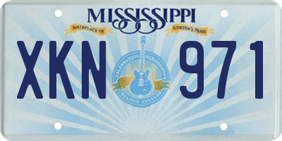 MS license plate XKN971