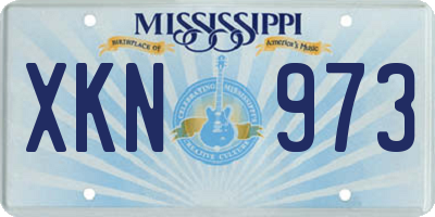 MS license plate XKN973
