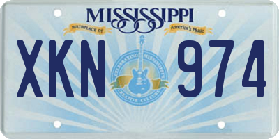 MS license plate XKN974