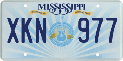 MS license plate XKN977