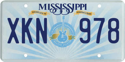 MS license plate XKN978
