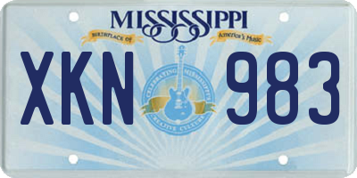 MS license plate XKN983