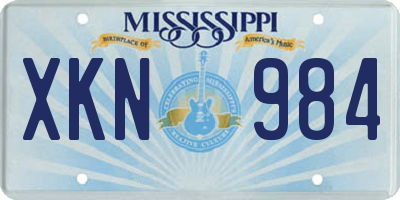 MS license plate XKN984