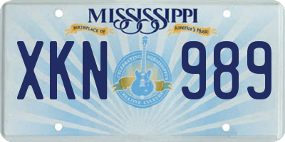 MS license plate XKN989