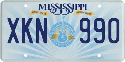 MS license plate XKN990