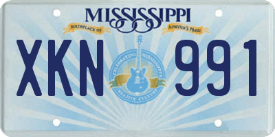 MS license plate XKN991