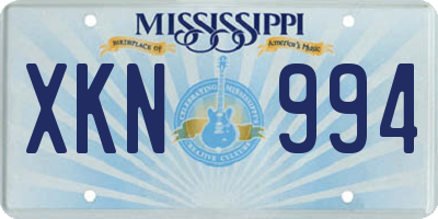 MS license plate XKN994