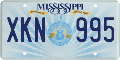 MS license plate XKN995