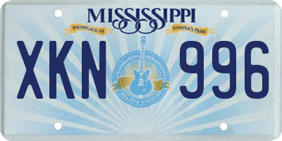 MS license plate XKN996