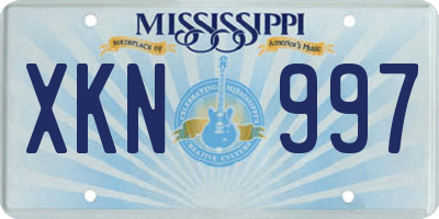 MS license plate XKN997