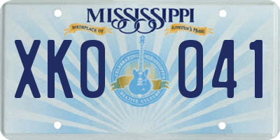 MS license plate XKO041