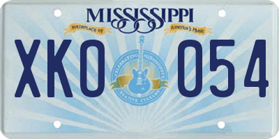 MS license plate XKO054