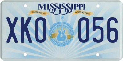 MS license plate XKO056