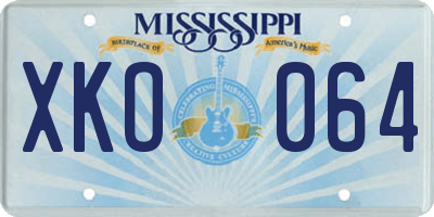 MS license plate XKO064