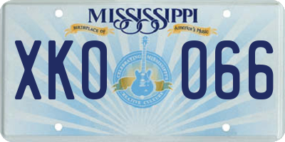 MS license plate XKO066