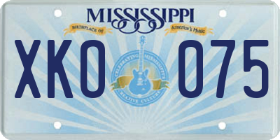 MS license plate XKO075