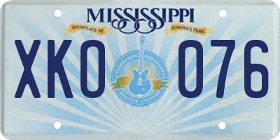 MS license plate XKO076