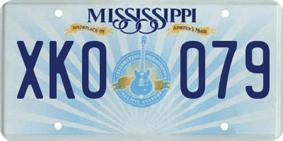 MS license plate XKO079