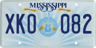MS license plate XKO082