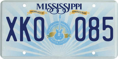 MS license plate XKO085