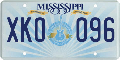MS license plate XKO096