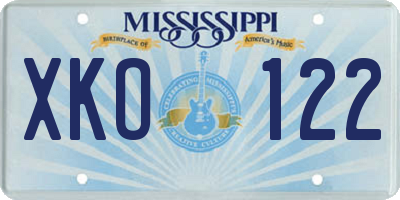 MS license plate XKO122