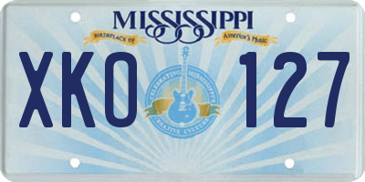 MS license plate XKO127