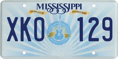 MS license plate XKO129