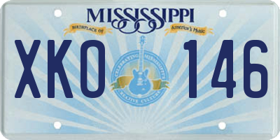 MS license plate XKO146