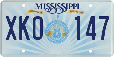 MS license plate XKO147