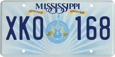 MS license plate XKO168