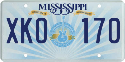 MS license plate XKO170