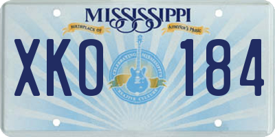 MS license plate XKO184