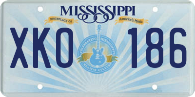 MS license plate XKO186