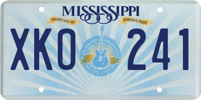 MS license plate XKO241