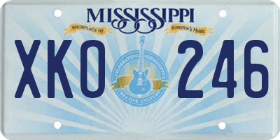 MS license plate XKO246