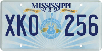 MS license plate XKO256