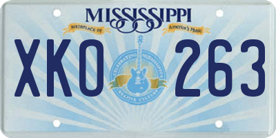 MS license plate XKO263