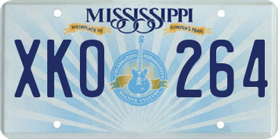 MS license plate XKO264
