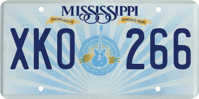 MS license plate XKO266