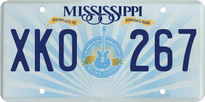 MS license plate XKO267
