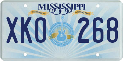 MS license plate XKO268