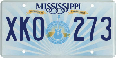 MS license plate XKO273