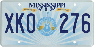 MS license plate XKO276