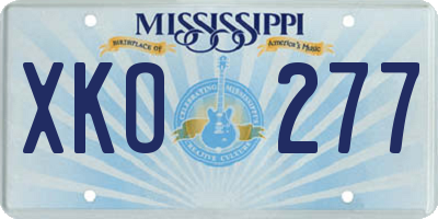 MS license plate XKO277