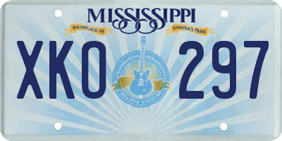 MS license plate XKO297