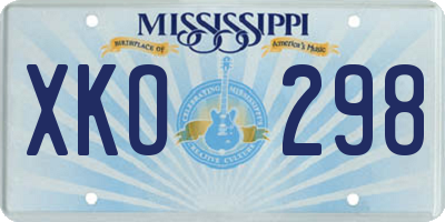 MS license plate XKO298