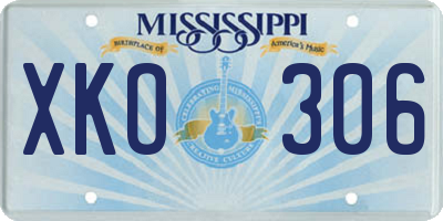 MS license plate XKO306